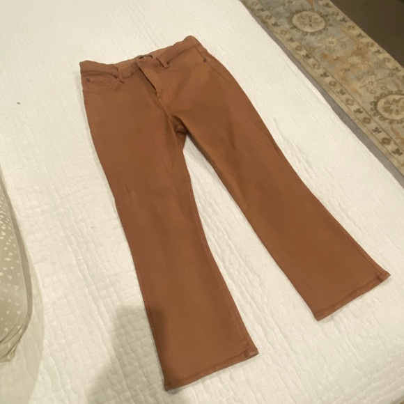 7 SEVEN FOR ALL MANKIND HIGH WAIST SLIM KICK FLARE JEAN COATED PENNY SIZE 30 - Picture 5 of 8